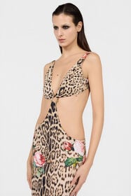 RC Jaguar Roses Print Beach Dress NATURAL XQW036-HVT24