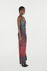 RC Long Slip Dress With A Mottled Effect Black/Red VQT102-4QP69