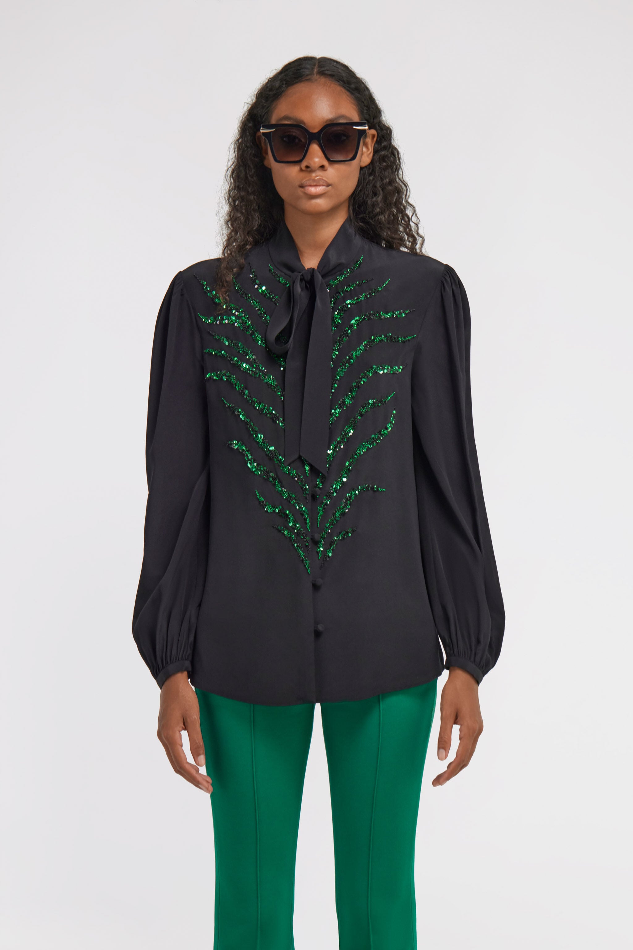 RC Blouse à Manches Bouffantes RC Blouse à Manches Bouffantes Noir TKR713-SY001