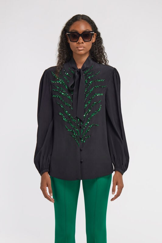 RC Blouse à Manches Bouffantes RC Blouse à Manches Bouffantes Noir TKR713-SY001