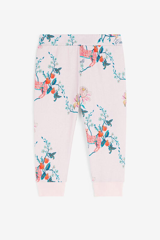 JU Logo And Floral-Print Cotton Track Pants JU Logo And Floral-Print Cotton Track Pants Pink RJT205-CF050