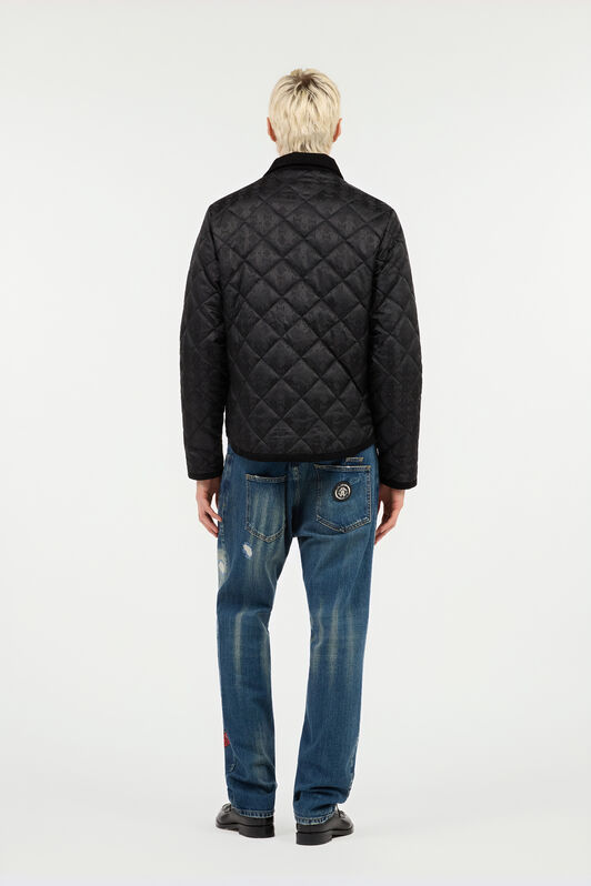 RC Quilted Down Jacket With Monogram RC BLACK ROT80D-DJ005