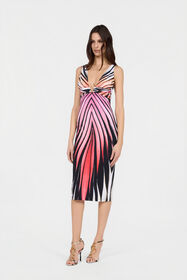 RC Ray Of Paradise Print Midi Dress CORAL XKT100-LNM33