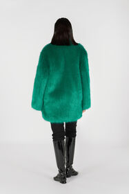 RC Cappotto effetto pelliccia con collo alto Verde TKT503-FY078