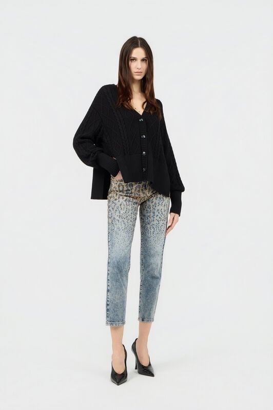 RC Black Cable-Knit Cardigan RC Black Cable-Knit Cardigan BLACK SOM60C-MG001