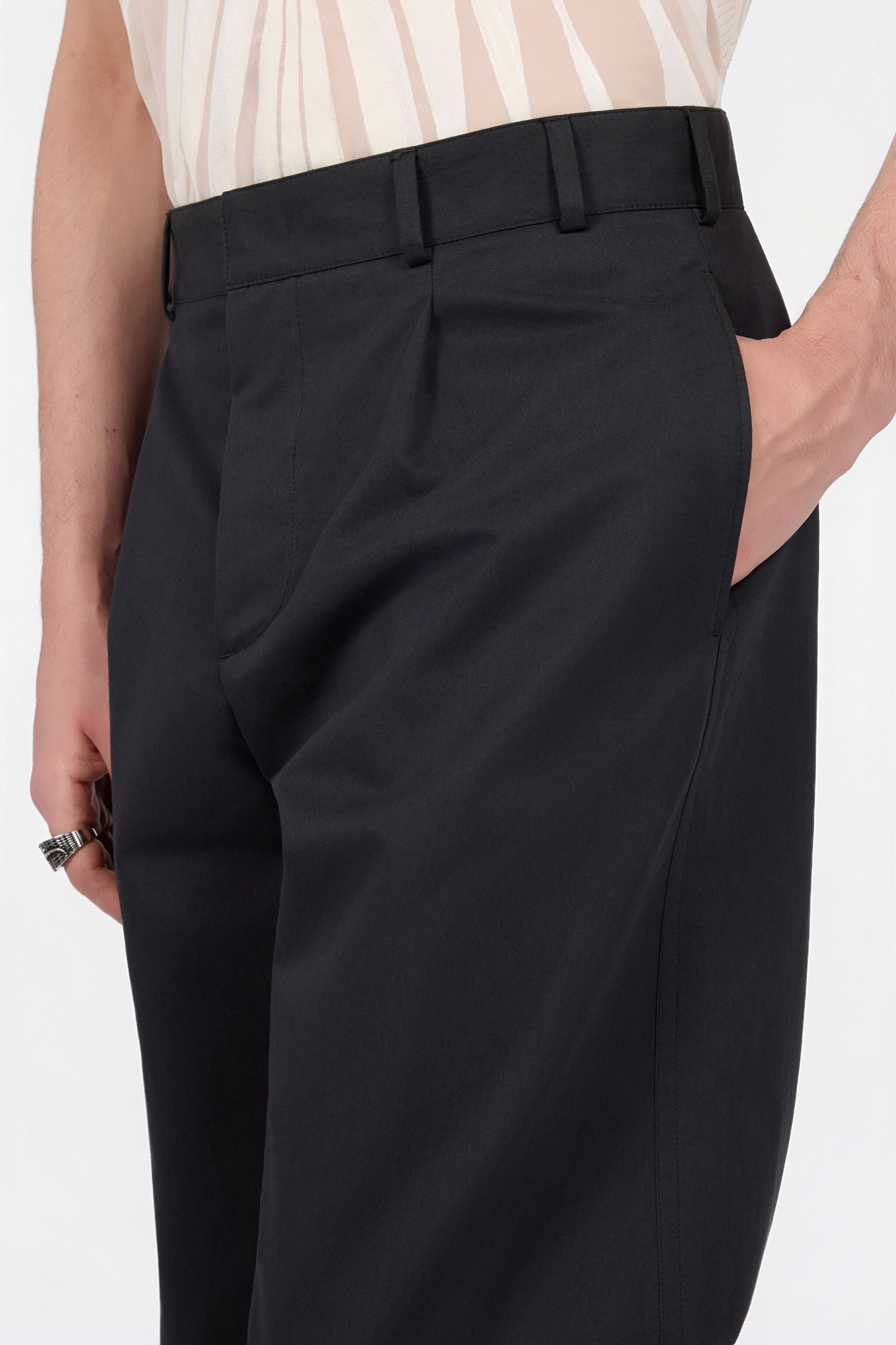 RC Black Trousers Snake Embroidery RC Black Trousers Snake Embroidery BLACK XNT209-TB009