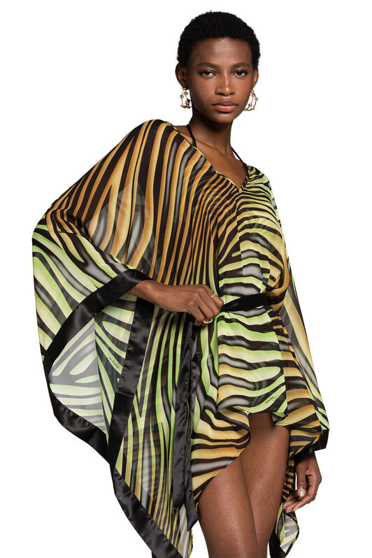 RC Zebra-Print Kaftan Dress Hellgrün/Schwarz KSW00D-7GI20