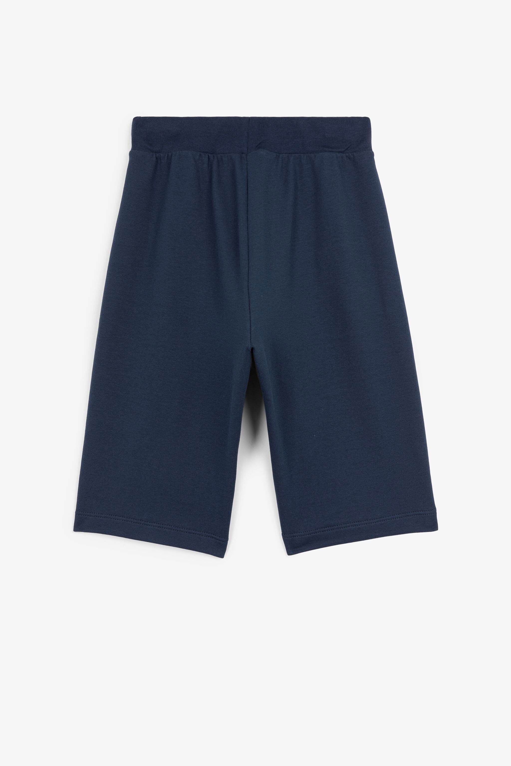 JU RC Monogram-Embroidered Shorts JU RC Monogram-Embroidered Shorts Dark blue QJT236-CF050