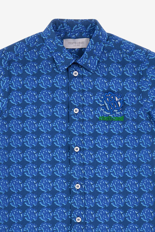 JU Shirt with Logo all over Blau SJT709-CII67