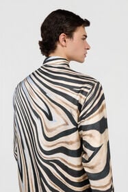RC Silk Shirt With Zebra Print NATURAL/BLACK XNT712-4QT26