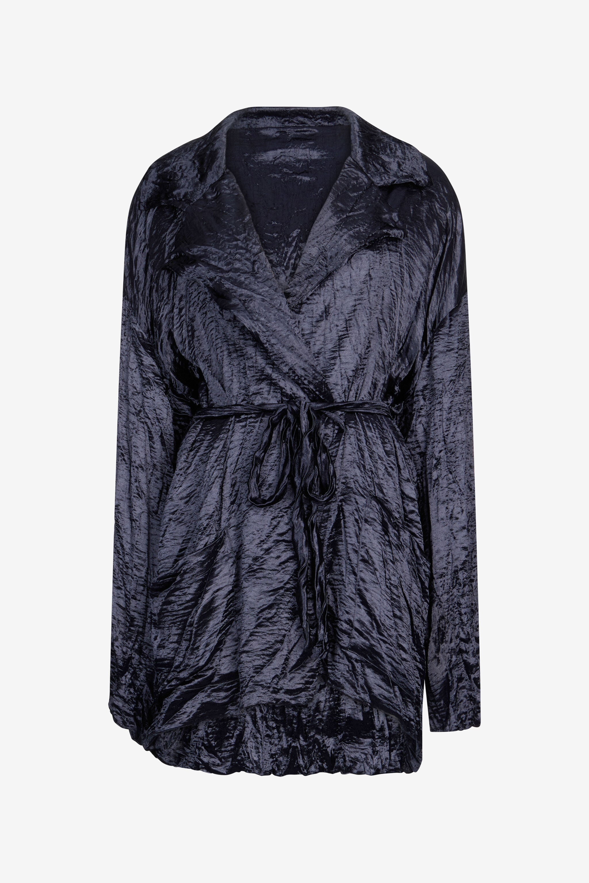 RC Crinkle Effect Belted Jacket RC Crinkle Effect Belted Jacket Dark blue UWT400-TO009