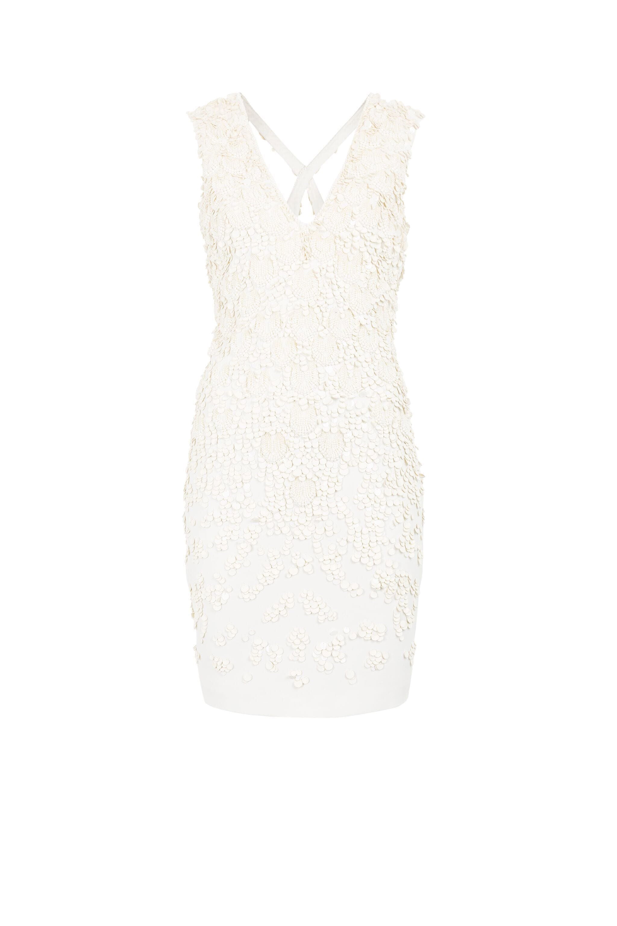 RC Sequin-Embellished Mini Dress RC Sequin-Embellished Mini Dress White GWR148-HR005