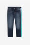 JU RC Monogram-Embroidered Side-Stripe Jeans JU RC Monogram-Embroidered Side-Stripe Jeans Dark blue RJJ20D-DS015
