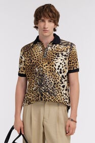 RC Polo with Jaguar Skin print Light Brown SRT64F-XKH22