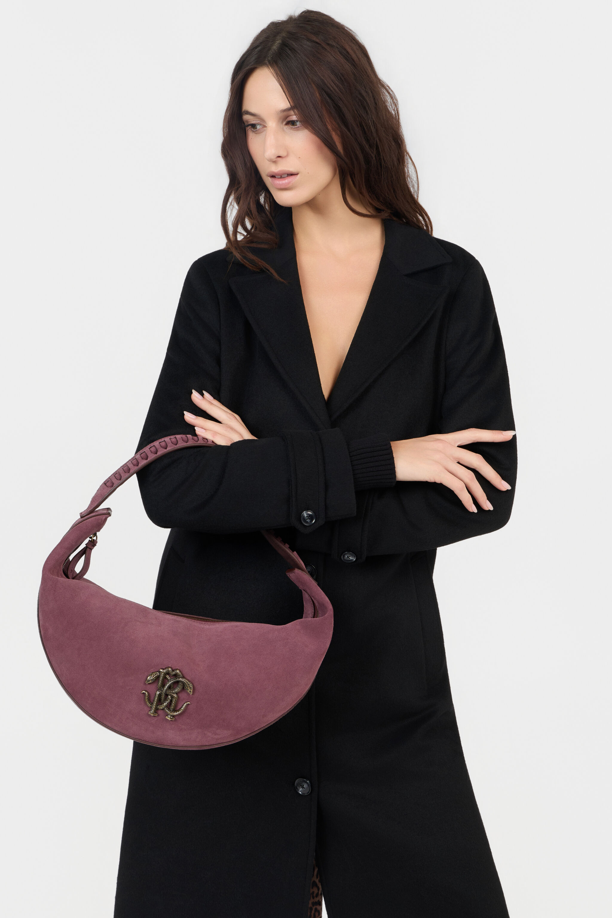 RC Burgundy Soft Shoulder Bag With RC Monogram RC Burgundy Soft Shoulder Bag With RC Monogram BURGUNDY TOB00B-PZ563