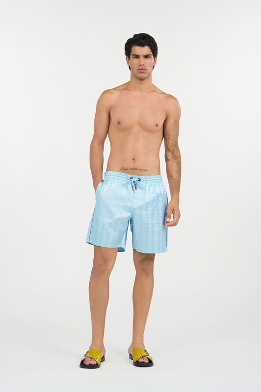 RC Pantaloncini Mare Stampa Monogram RC LIGHT BLUE QOH00A-DJ005