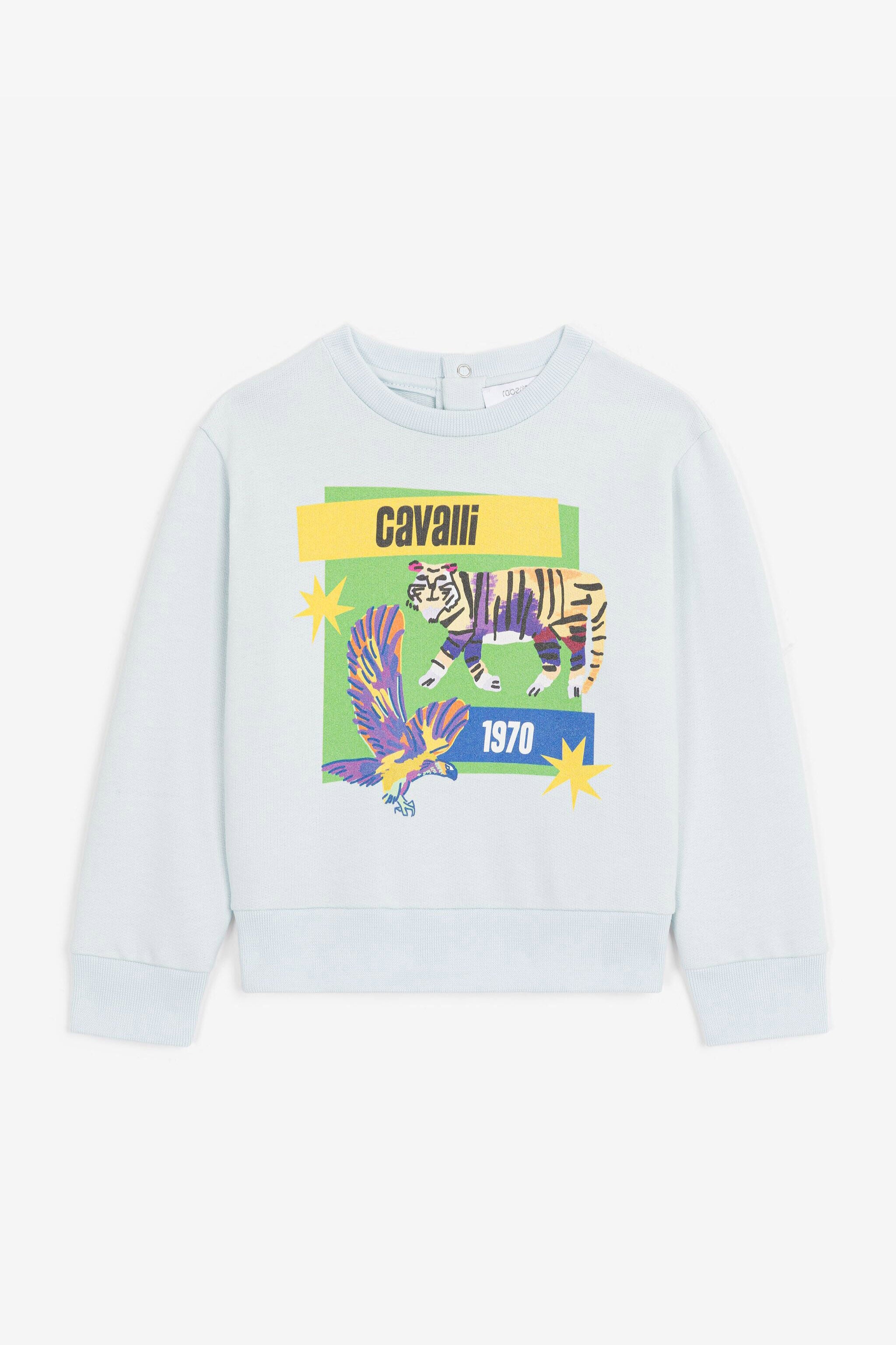 JU Sweatshirt mit grafischem Print JU Sweatshirt mit grafischem Print Hellblau RJT90B-CF050