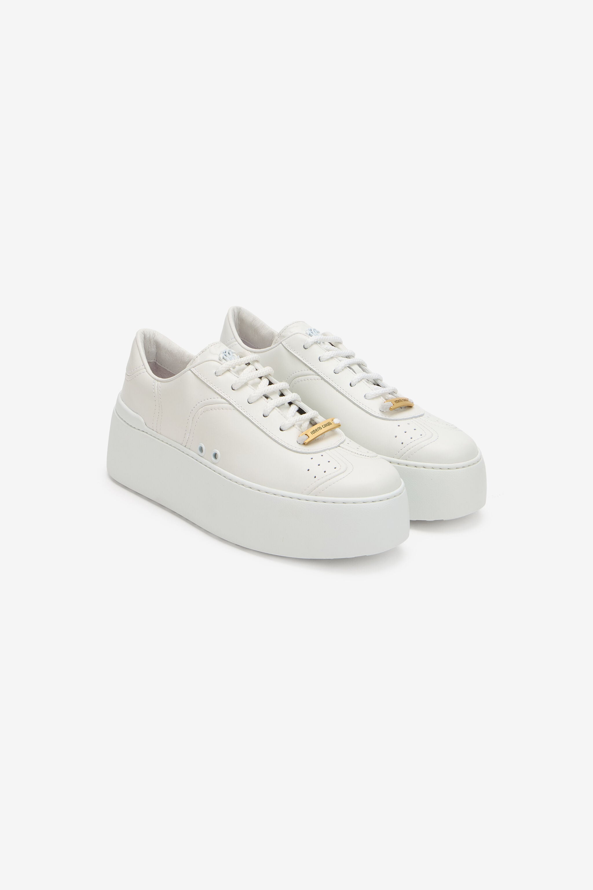 RC White Leather Platform Sneaker RC White Leather Platform Sneaker White SKS039-PZA90