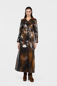 RC Brown Trench Coat Used Effect OCHRE/BLACK XQT502-FN010