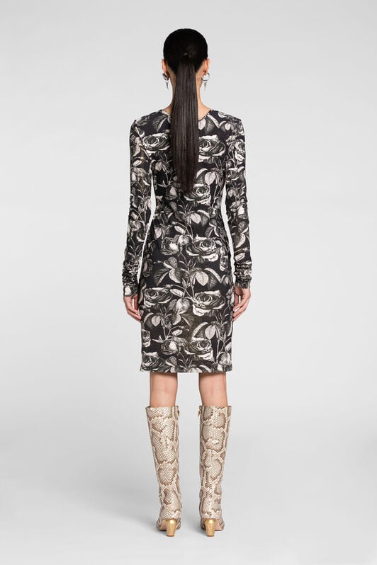 RC Midikleid mit Blumen-Print RC Midikleid mit Blumen-Print SILVER/BLACK PQT10B-LNF03