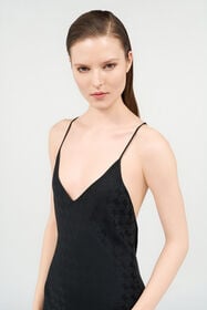 RC Silk Maxi Dress with Monogram RC Black VKT102-RK010