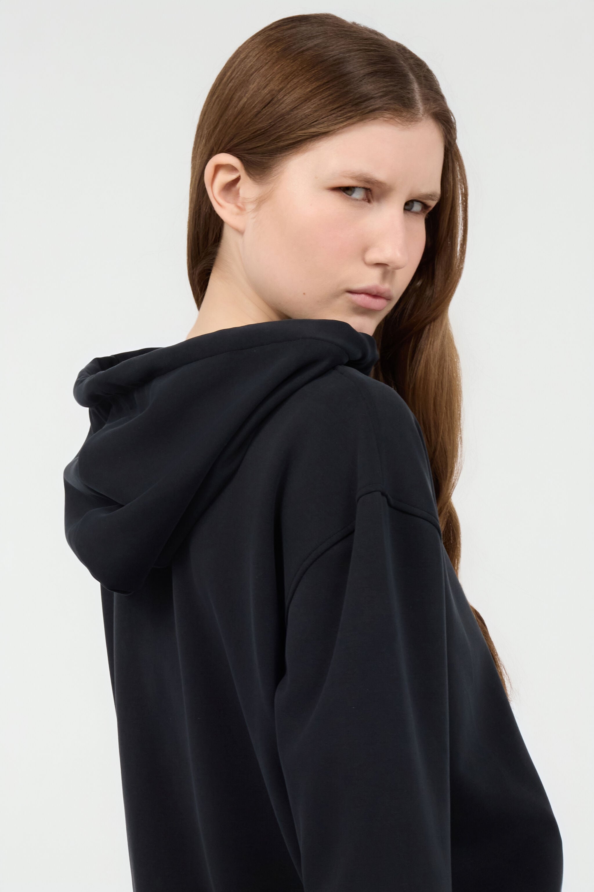 RC Black Hoodie Sweatshirt with RC Monogram Logo RC Black Hoodie Sweatshirt with RC Monogram Logo BLACK POT69C-CF054