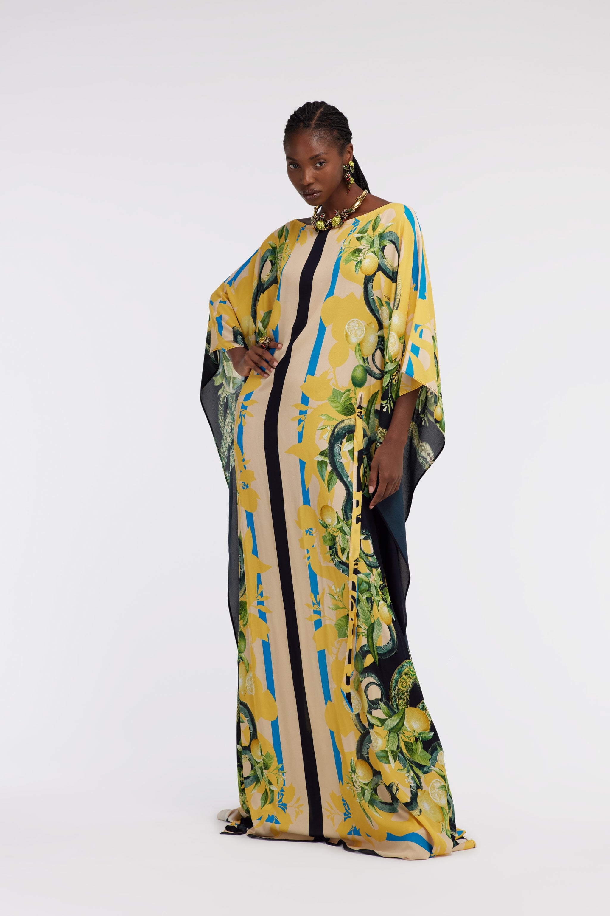 RC Kaftano Lemon and Snake print RC Kaftano Lemon and Snake print Light Brown SKT180-7HL30