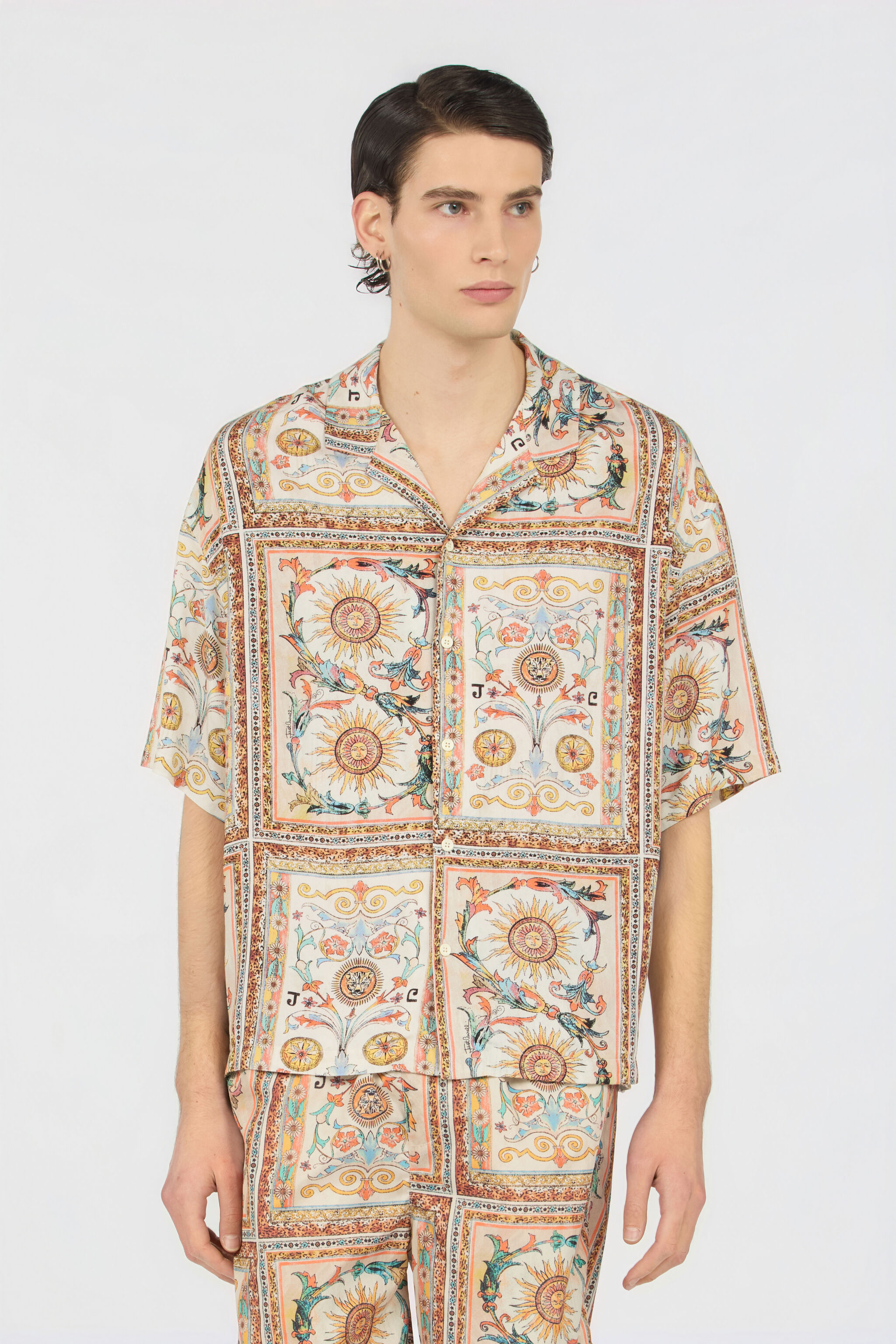 Persian Tarot Print Shirt in 744 BEIGE + 217 AZZU for Men