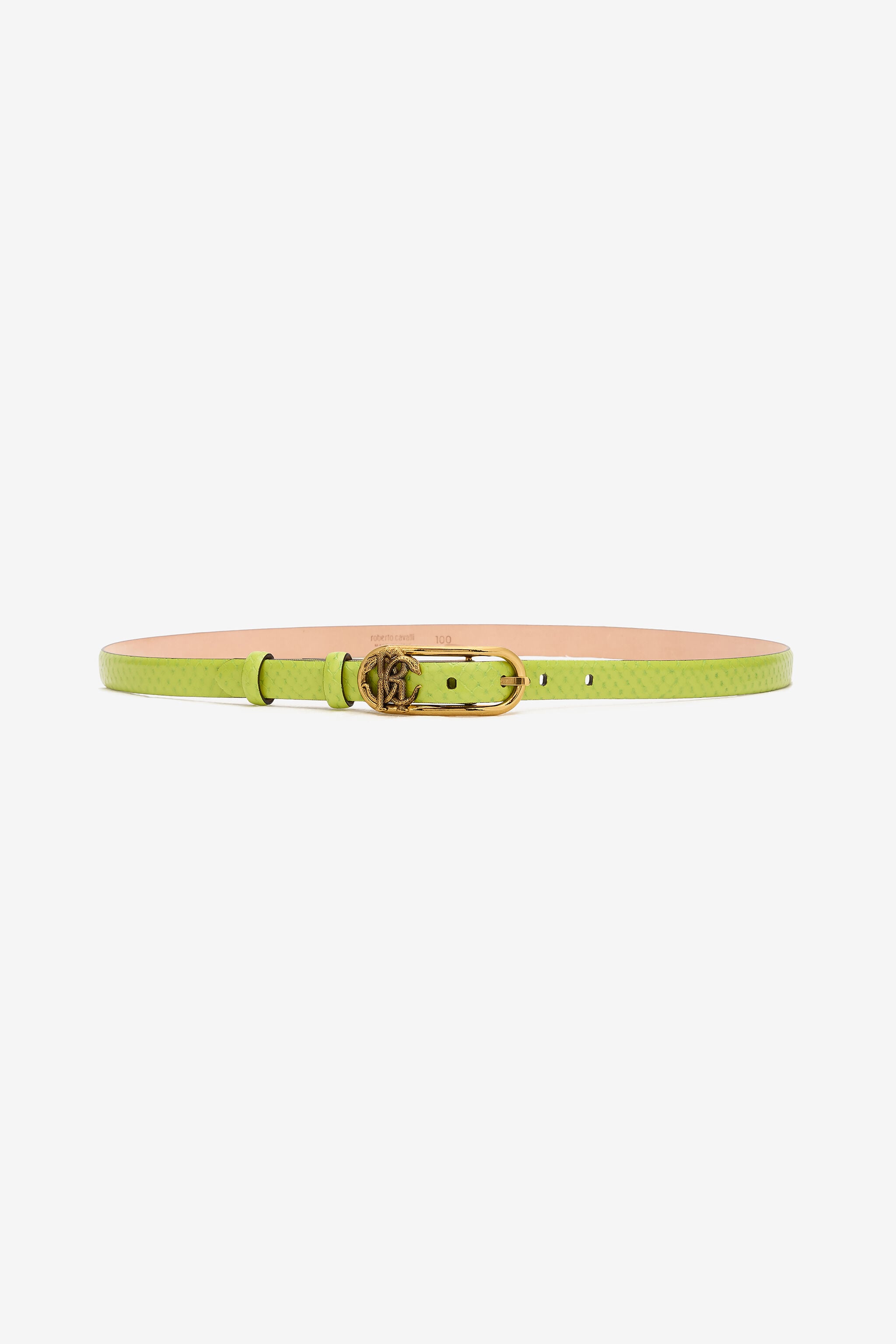 RC Snake-Effect Belt With Mirror Snake Monogram Light green SKC005-PZV98