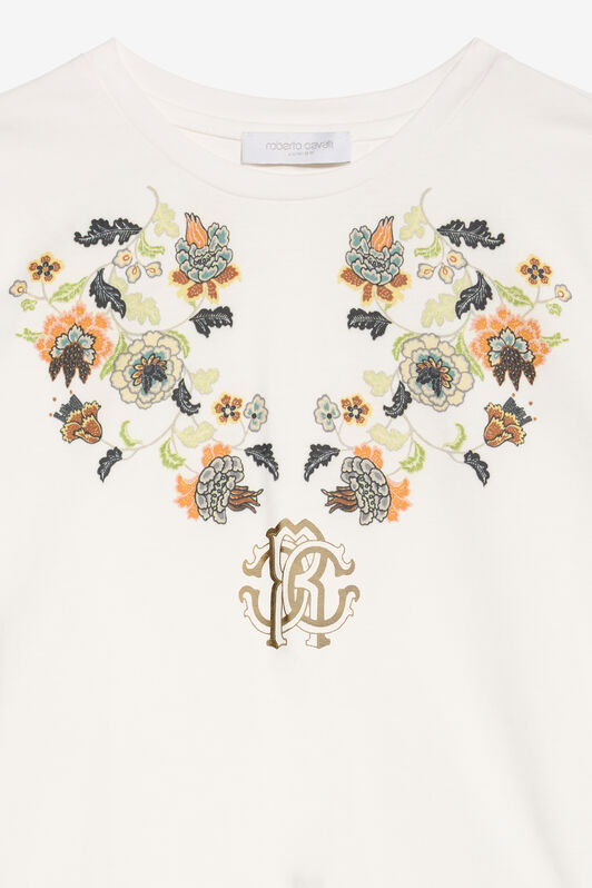 JU Floral Cotton T-Shirt IVORY XJT62R-JD001