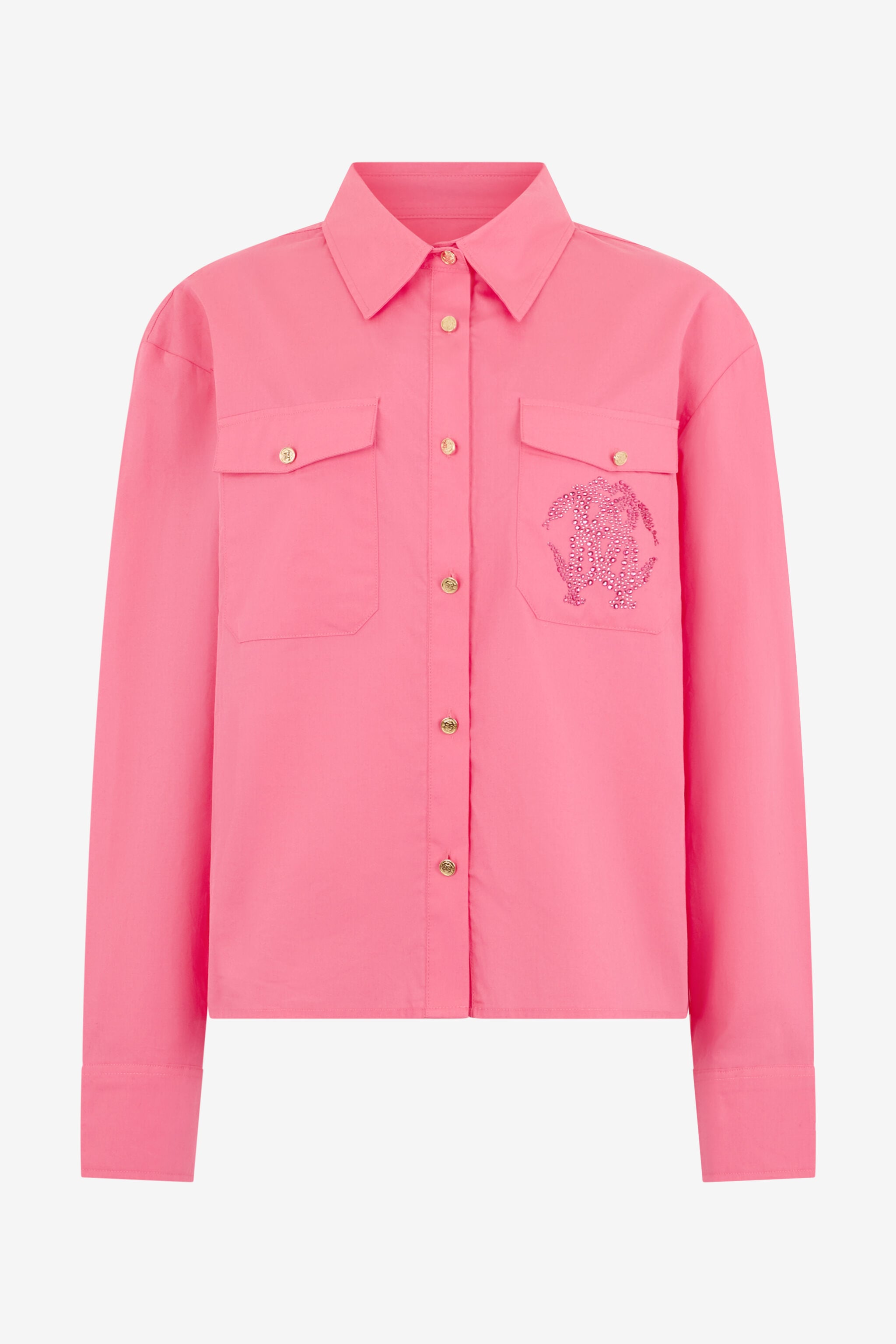 RC Camicia Rosa con Logo Gioiello di Strass IBISCUS SOT70Z-FA001