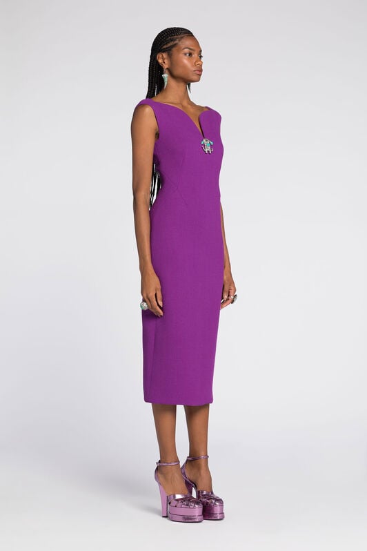 RC Mirror Snake Wool Dress RC Mirror Snake Wool Dress Purple RKT119-WR013