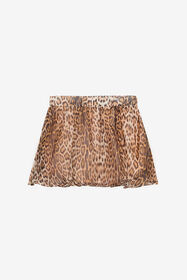 JU Leopard print chiffon mini skirt NATURAL VJT300-2NO52