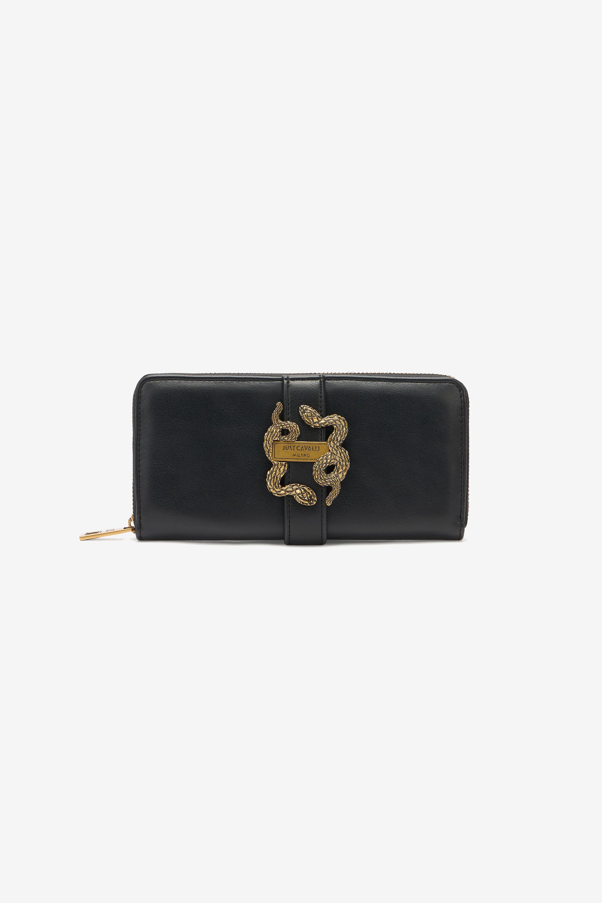 JC Cartera Con Cremallera Circundante Y Mirror Snake JC Cartera Con Cremallera Circundante Y Mirror Snake Negro UFP004-UF491