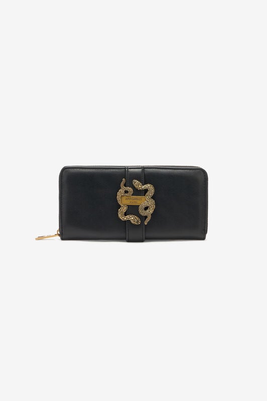JC Cartera Con Cremallera Circundante Y Mirror Snake JC Cartera Con Cremallera Circundante Y Mirror Snake Negro UFP004-UF491