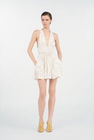 RC White Mini Dress with Ornamental Motif WHITE WQT107-SLR36