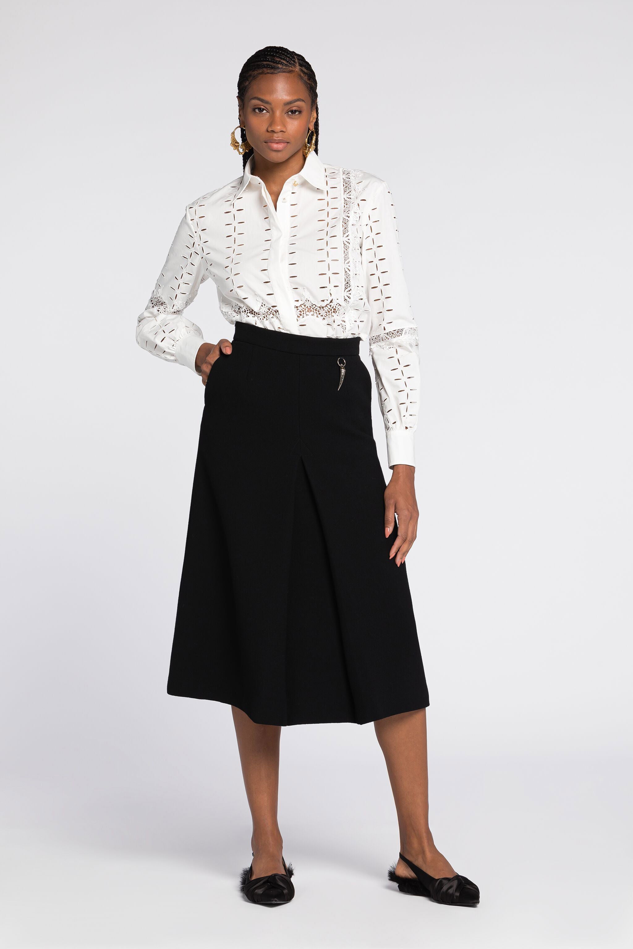 RC Cut.out embroidered shirt RC Cut.out embroidered shirt White QKT701-CH030