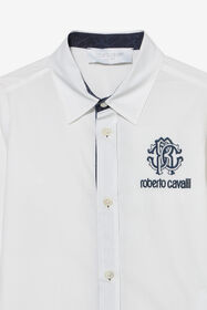 JU Camicia bianca con logo ricamato OPTICAL WHITE XJT70N-FN002