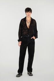 RC Pantalones De Algodón Elástico Negro TRJ210-FN201