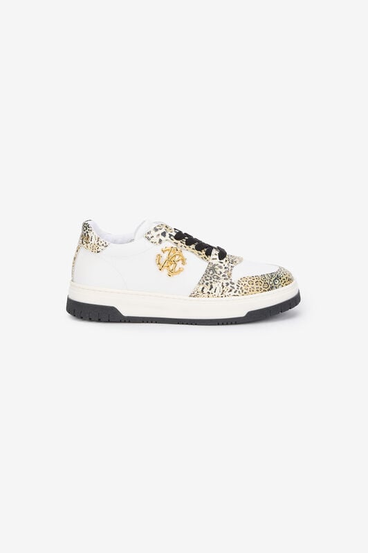 RC Leopard Print Sneaker with Monogram RC RC Leopard Print Sneaker with Monogram RC WHITE/JAGUAR QOS01L-PZO17