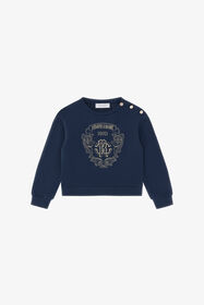 JU Sweatshirt With Golden Crest Blue TJT68I-CF050
