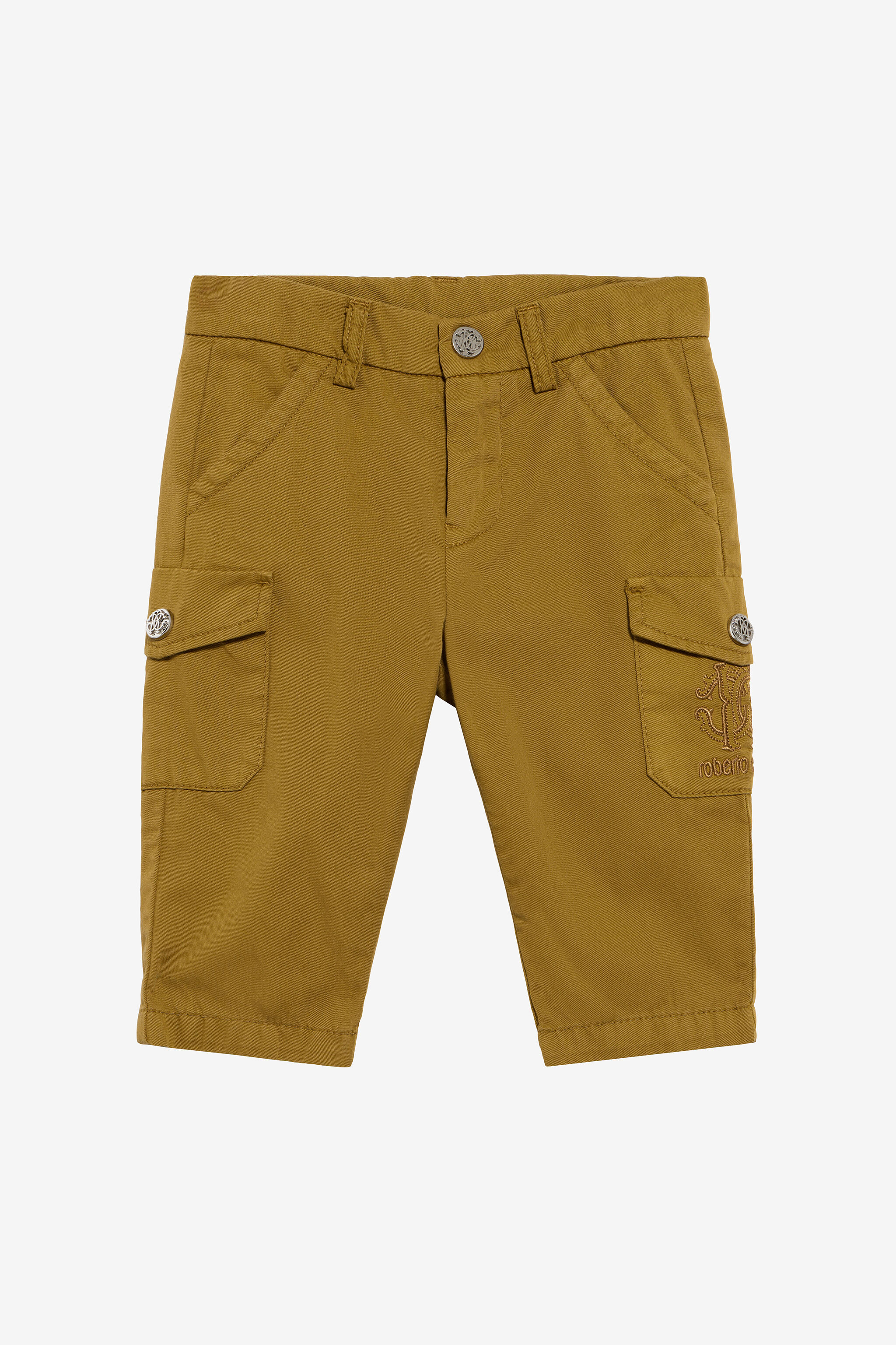 JU Ochre Cotton Cargo Bermuda with Monogram JU Ochre Cotton Cargo Bermuda with Monogram KHAKY TJT242-CE035