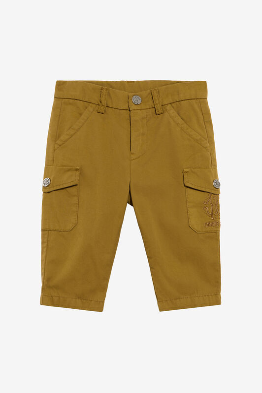 JU Ochre Cotton Cargo Bermuda with Monogram JU Ochre Cotton Cargo Bermuda with Monogram KHAKY TJT242-CE035