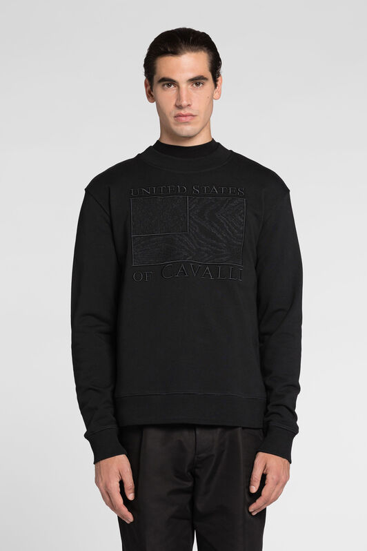 RC Sudadera con bordado Animalier Patchwork BLACK QRT68G-CF050