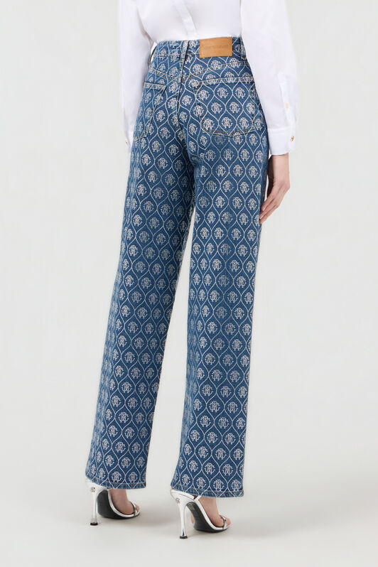 RC Jeans aus Denim mit Allover-Monogramm aus Strass RC Jeans aus Denim mit Allover-Monogramm aus Strass LIGHT BLUE SOJ20K-DY012