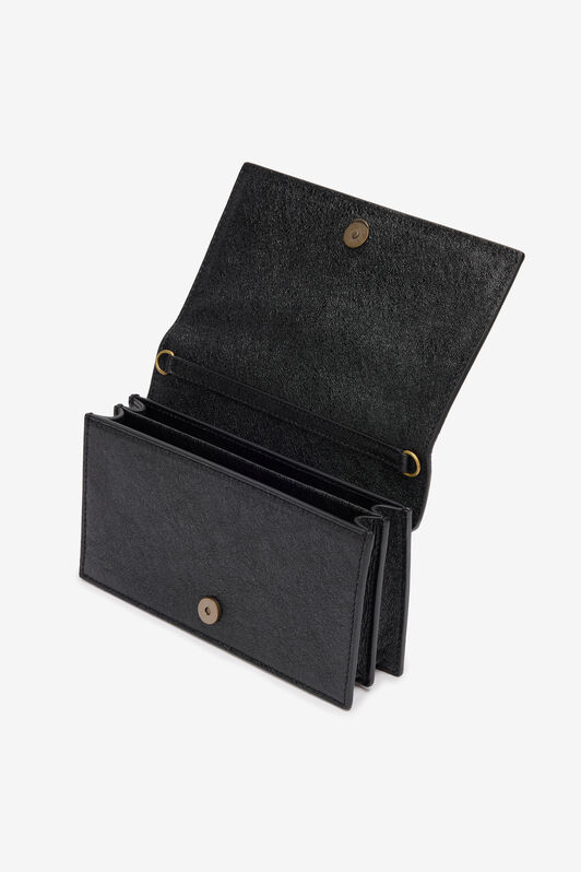 RC Cracked Leather Bag with Mirror Snake Monogram RC Cracked Leather Bag with Mirror Snake Monogram Black POB00C-PZO07