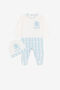 JU Monogram cotton babygrow set JU Monogram cotton babygrow set Baby blue QJT894-JV025
