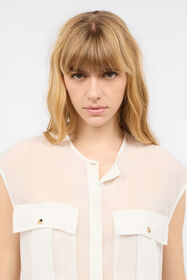 JC See-Through Sleeveless Top White UFT154-UF220