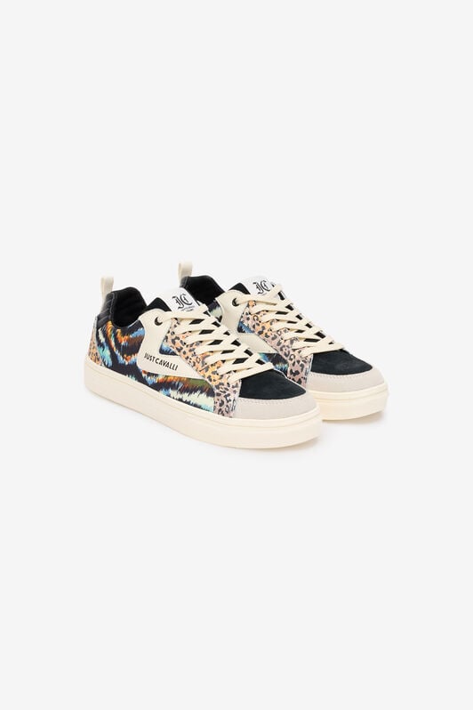 JC Sneakers Stampa Jaguar Skin E Tie Dye JC Sneakers Stampa Jaguar Skin E Tie Dye Bleu clair/Noir SFS066-SF312
