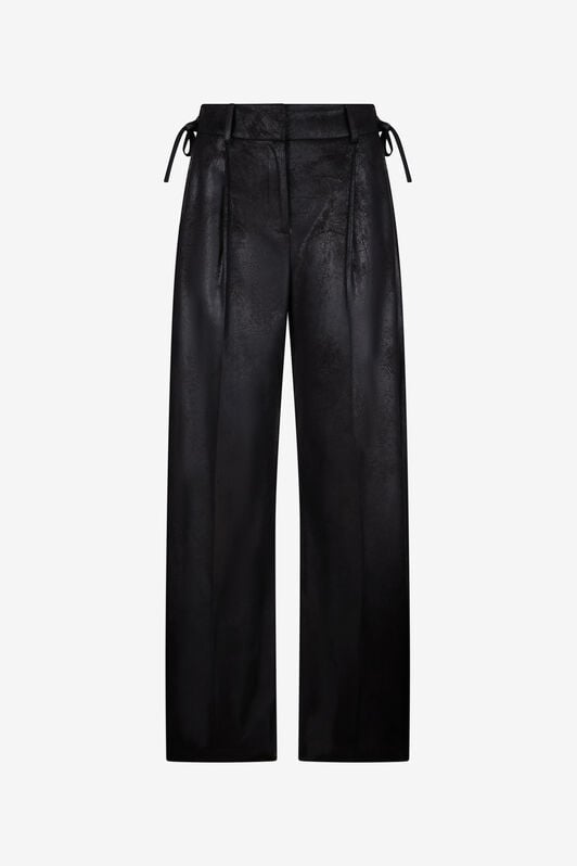 JC Black Wide-Leg Trousers With Tie Details JC Black Wide-Leg Trousers With Tie Details BLACK VFT155-VF234
